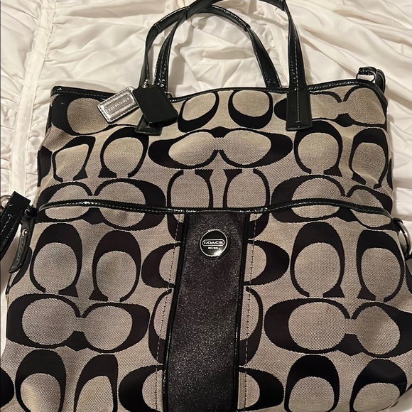 Coach Black and Gray Monogram Tote, brand new never been used - Picture 1 of 3